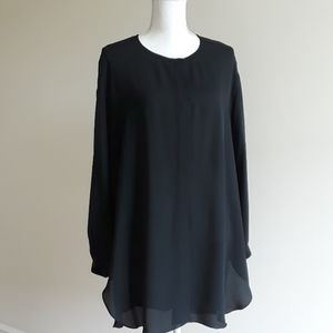 Oversized 100% silk button down shirt.